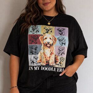 In My Doodle Era Dog T-Shirt Black Graphic Tee 3XL